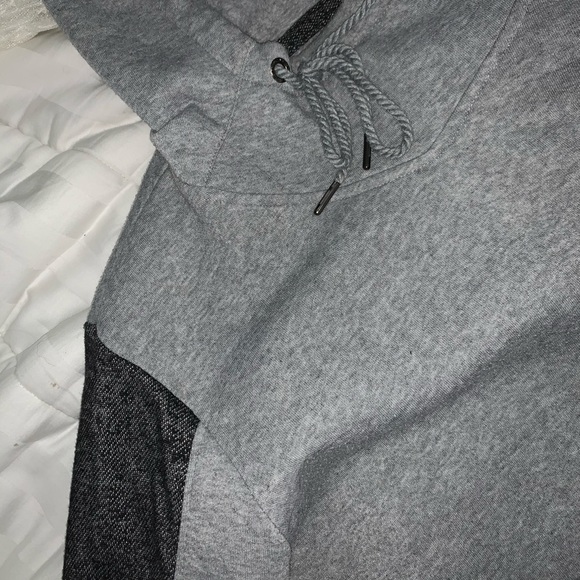 Grey (Gray) Cowl Neck Hoodie Sweatshirt - Picture 3 of 6